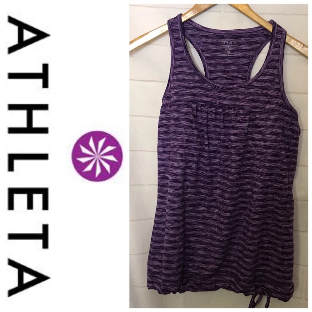 Athleta purple stripped tank size Small
